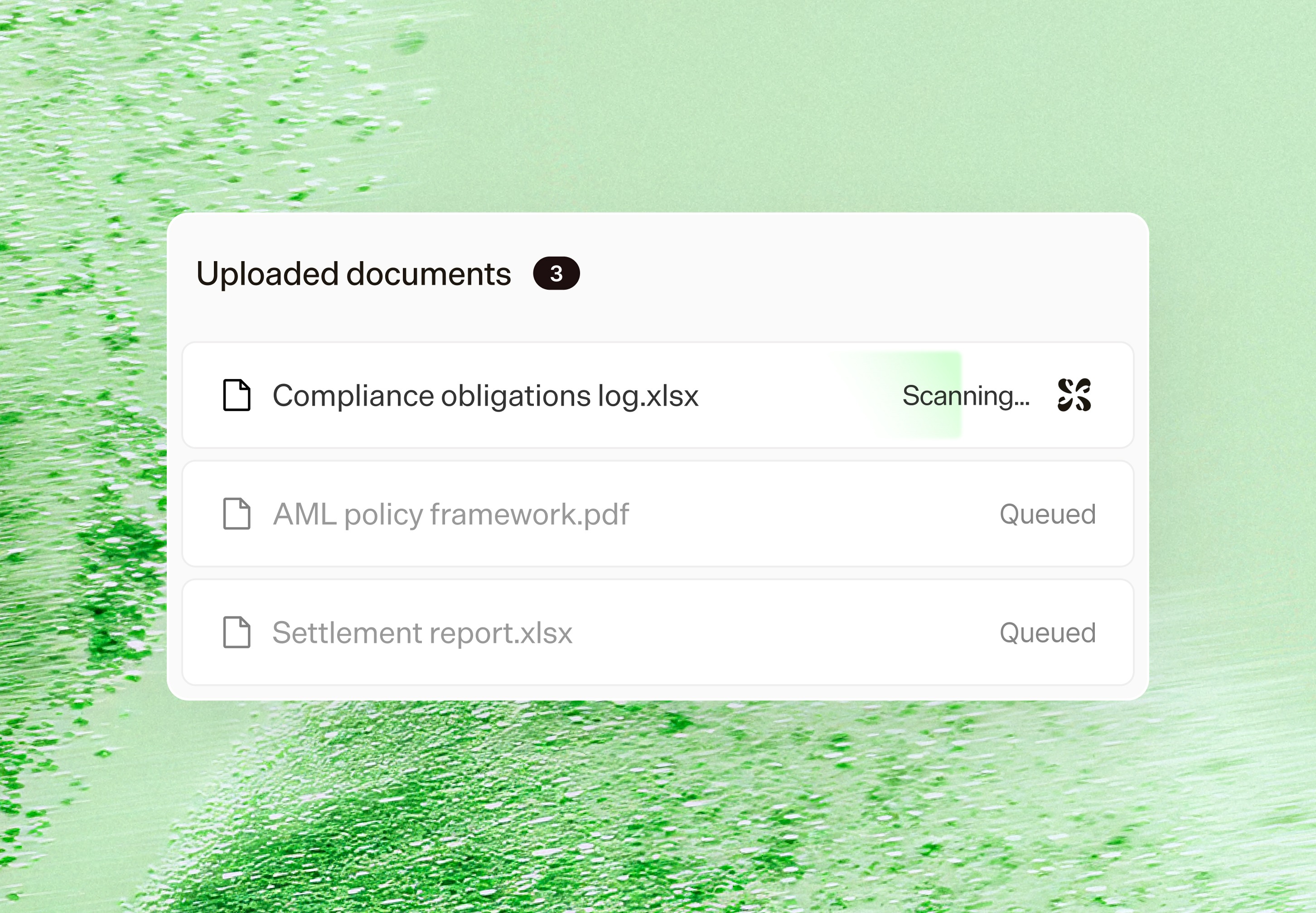 Document upload interface